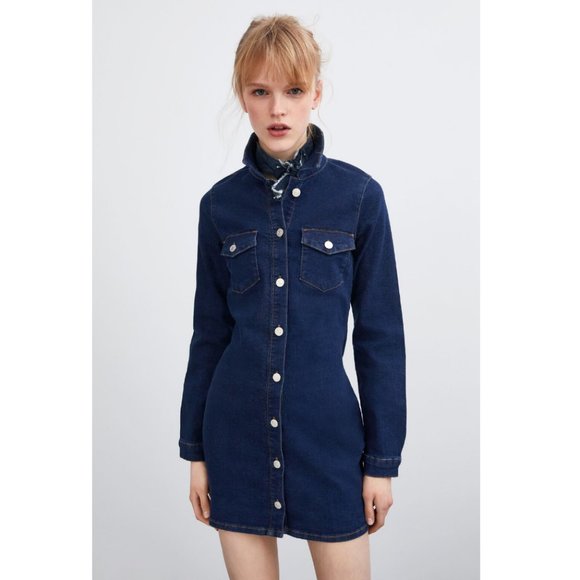 zara authentic denim dress